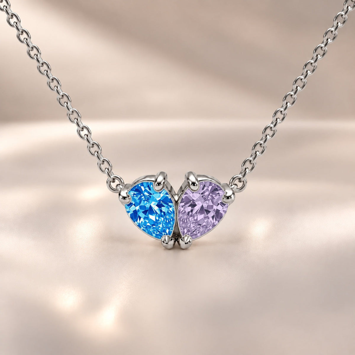 Demi Heart Necklace - Silver Finish