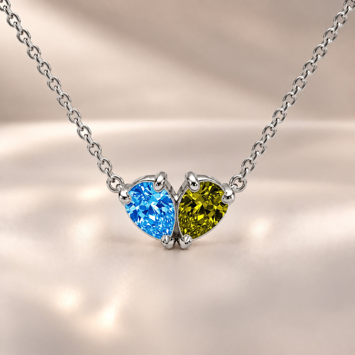 Demi Heart Necklace - Silver Finish