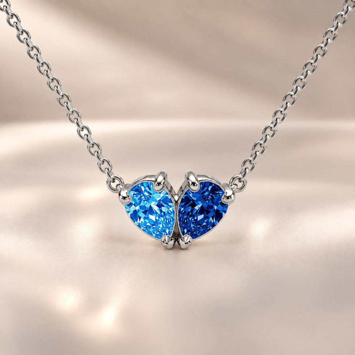 Demi Heart Necklace - Silver Finish